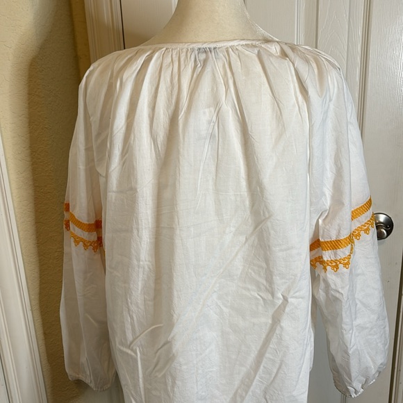 NWT! J. Crew White & Yellow Gold Boho Shirt - Picture 7 of 7
